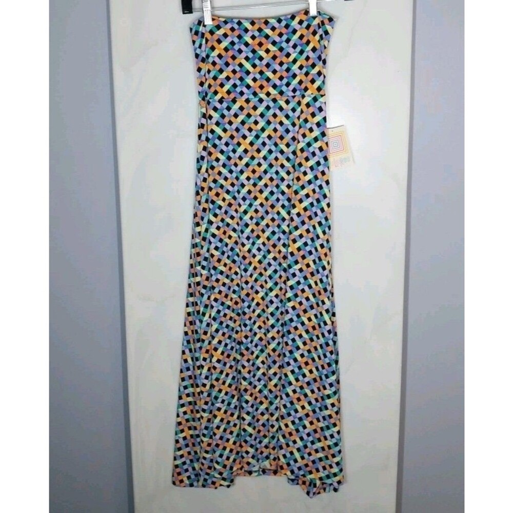 LuLaRoe XXS Maxi Skirt NWT Multicolor Geometric Stretch Strapless Dress
